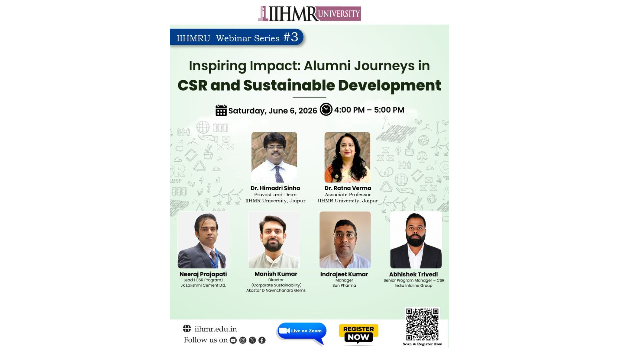 IIHMRU Webinar Series 3 on CSR and Sustainable Development