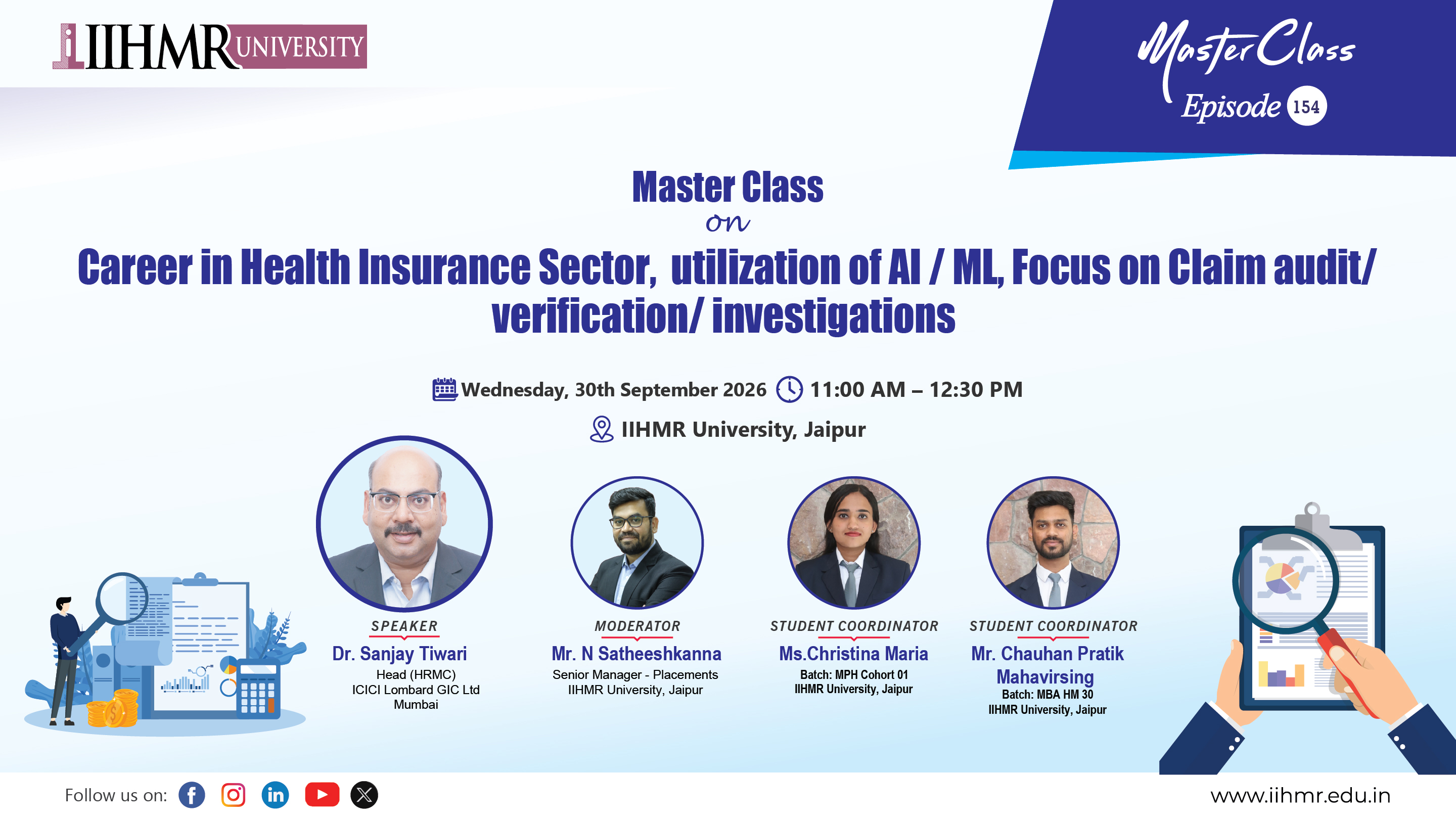 Master Class Episode 154 &ndash; Career in Health Insurance Sector, Utilization of AI / ML, Focus on Claim Audit / Verification / Investigations