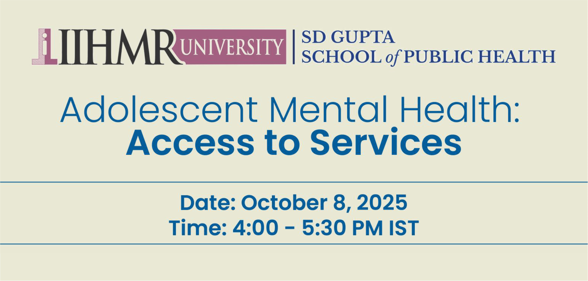 Webinar on World Mental Health Day